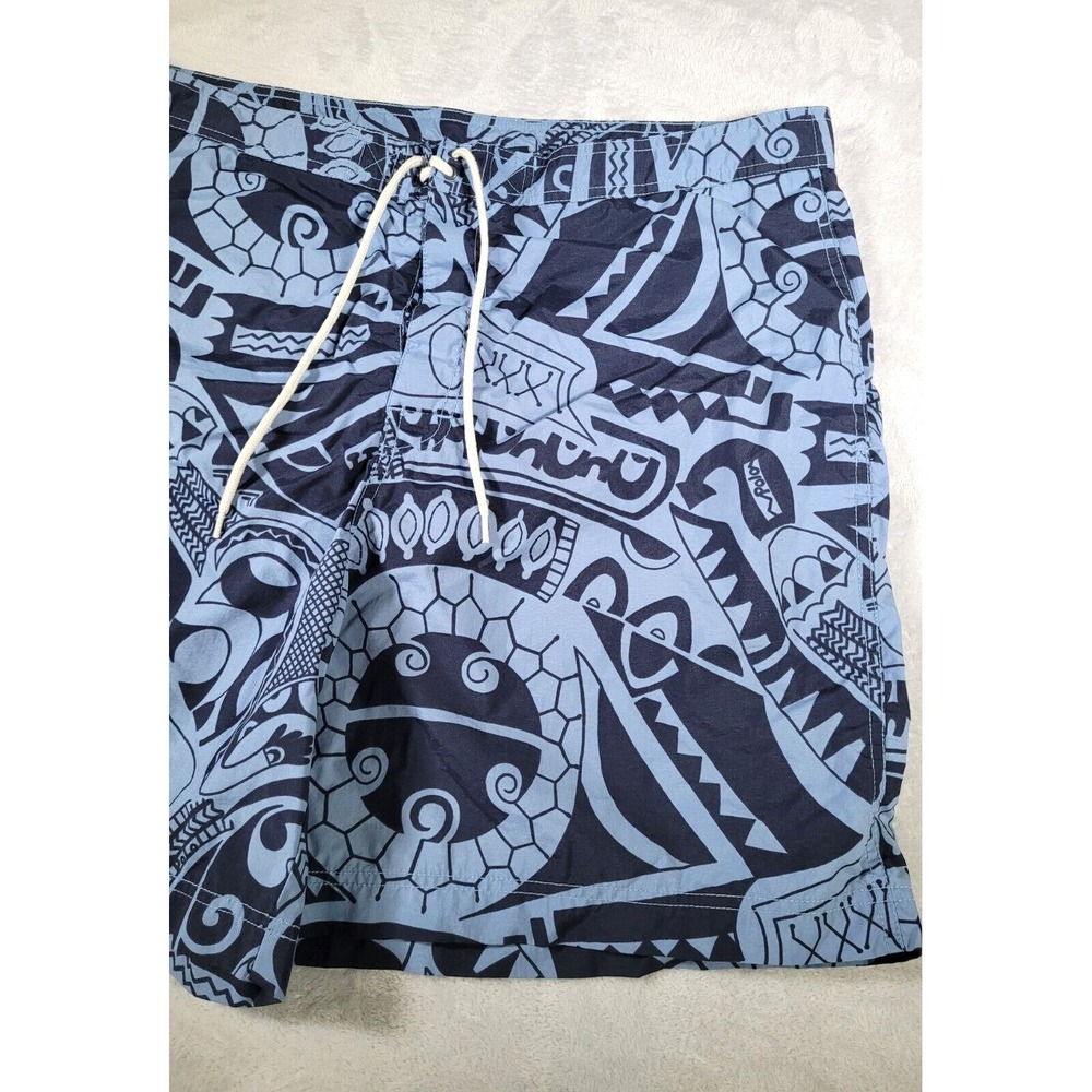 Polo Sport Swim Shorts Mens XL Blue Tiki Pattern All Over Print AOP Mesh Lined - Picture 4 of 11